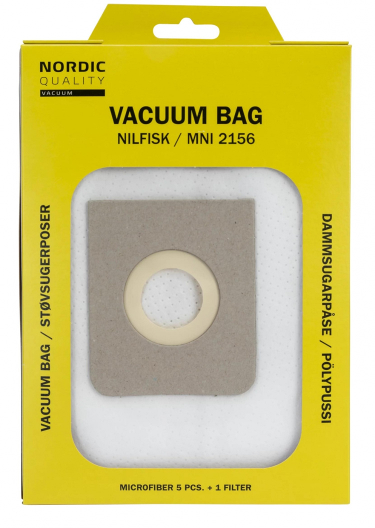 Nordic Quality MNI 2156 Dammsugarpåsar, 5 påsar + 1 filter Nordic Quality MNI 2156 Dammsugarpåsar, 5 påsar + 1 filter