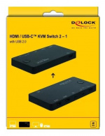 DeLOCK HDMI / USB-C™ KVM Switch 4K 60 Hz with USB 2.0