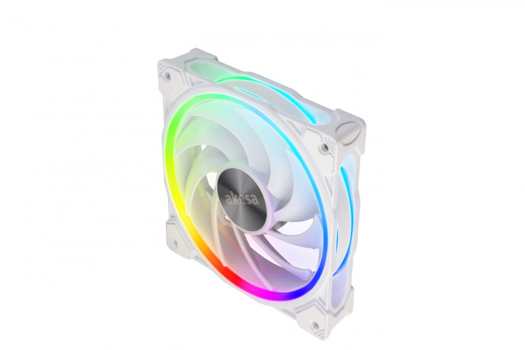Akasa White LED Premium Cooling Fan with Addressable RGB - 120mm