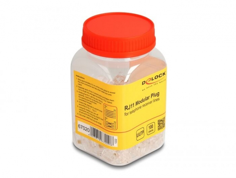 DeLOCK RJ11 Modular Plug 100 pcs DeLOCK RJ11 Modular Plug 100 pcs