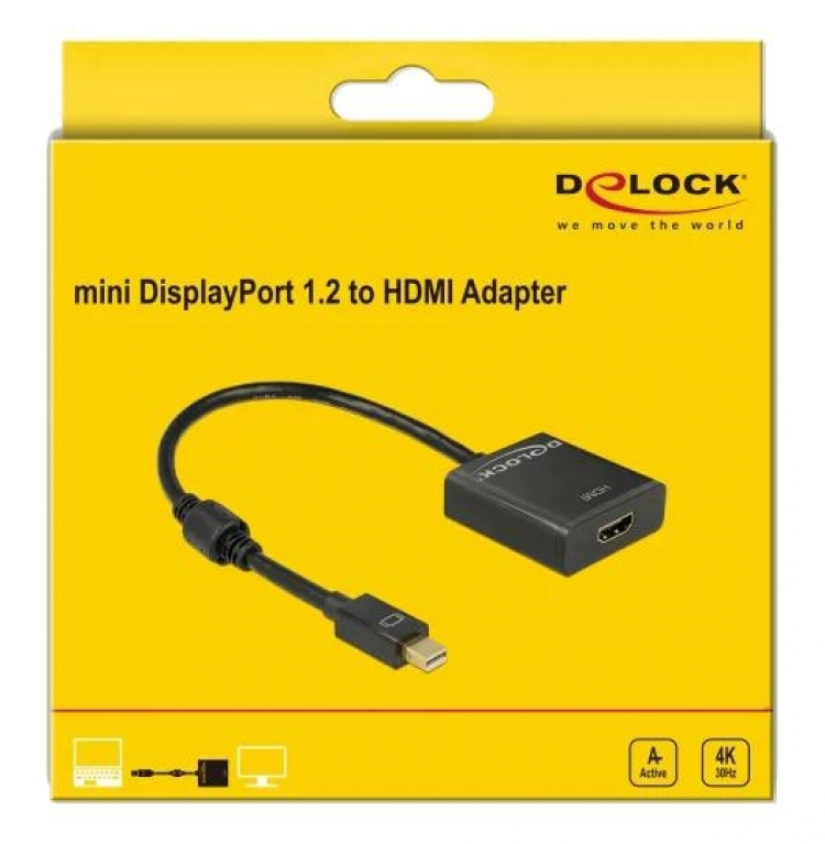 DeLOCK Adapter mini DisplayPort 1.2 male > HDMI female 4K Active