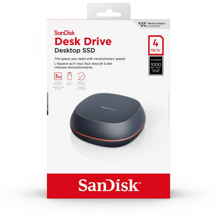 SanDisk Desk Drive 4TB USB Type-C External SSD up to 1000MB/s