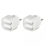 Hama Socket 2-way Adapter Double Pack White