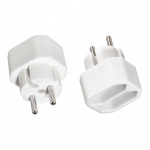 Hama Socket 2-way Adapter Double Pack White