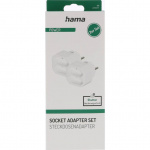 Hama Socket 2-way Adapter Double Pack White