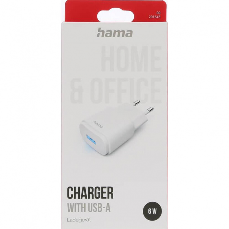 Hama Charger 1xUSB-A 6W White