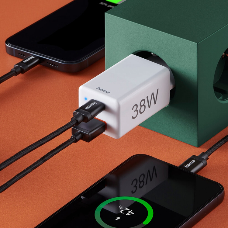 Hama Mini-charger USB-C + USB-A Qualcomm 3.0 38W White Hama Mini-charger USB-C + USB-A Qualcomm 3.0 38W White