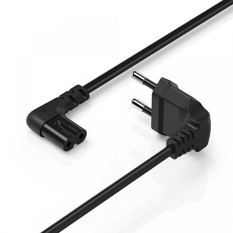 Hama Power Cable Euro Plug Angled Black 3.0m Hama Power Cable Euro Plug Angled Black 3.0m
