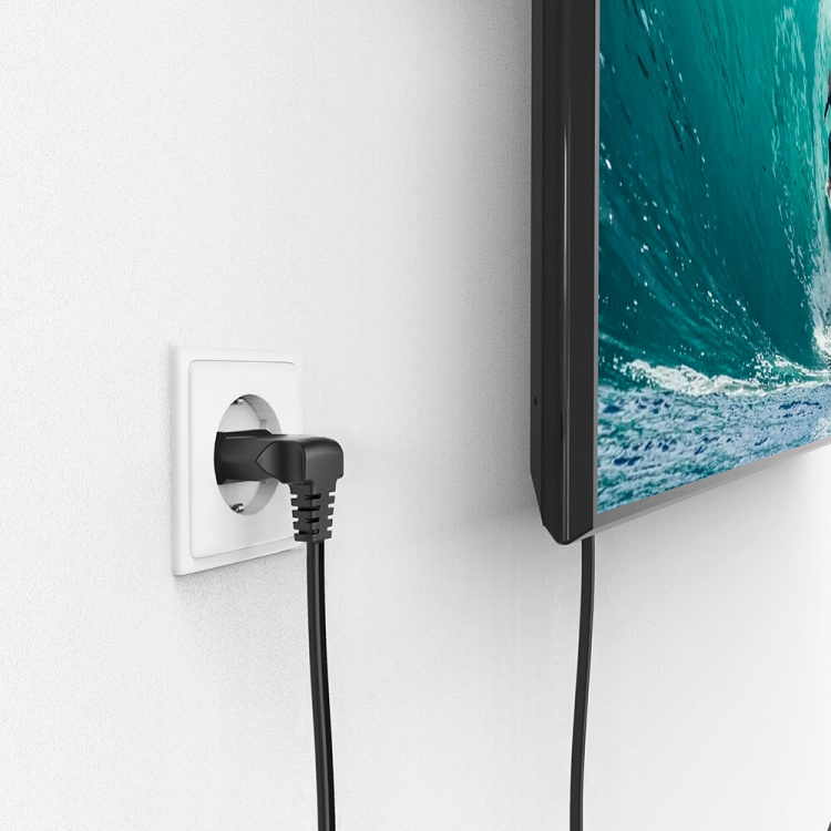 Hama Power Cable Euro Plug Angled Black 3.0m Hama Power Cable Euro Plug Angled Black 3.0m