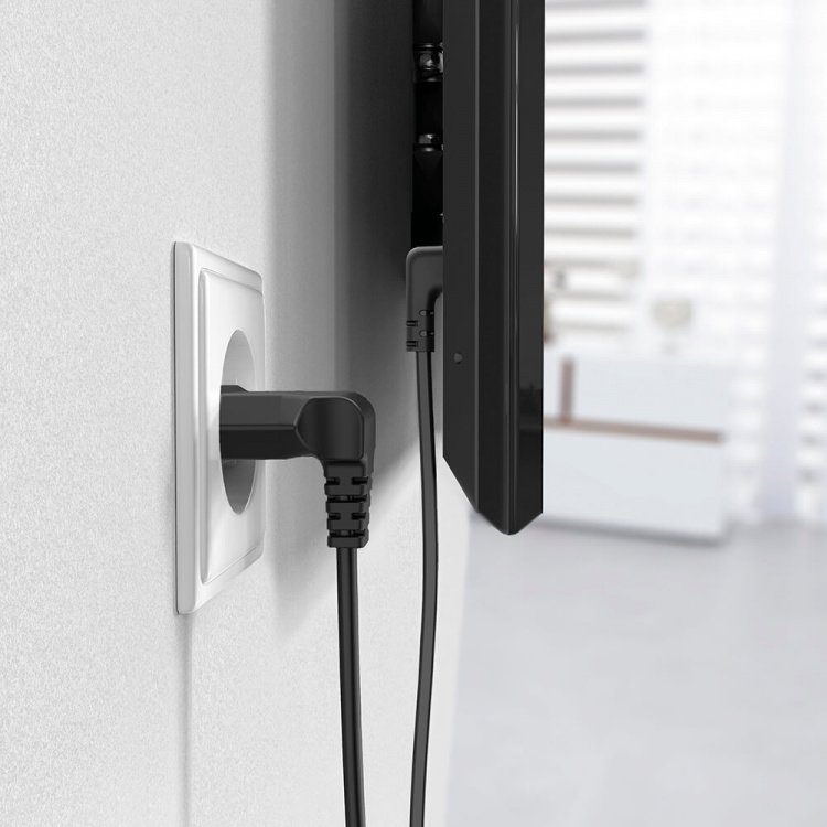 Hama Power Cable Euro Plug Angled Black 3.0m Hama Power Cable Euro Plug Angled Black 3.0m