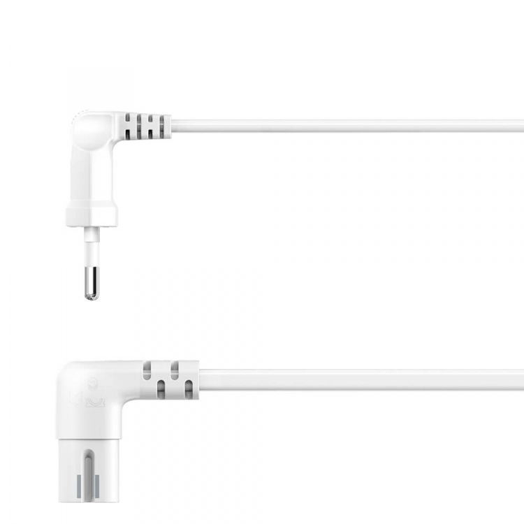 Hama Power Cable Euro Plug Angled White 5.0m Hama Power Cable Euro Plug Angled White 5.0m