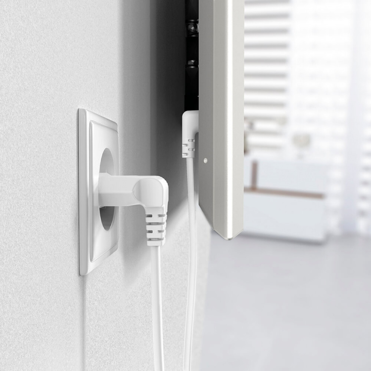 Hama Power Cable Euro Plug Angled White 5.0m Hama Power Cable Euro Plug Angled White 5.0m