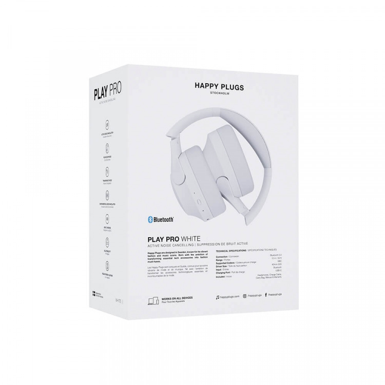 Happy Plugs Kuuloke Play Pro ANC Over-Ear Wireless Valkoinen Happy Plugs Kuuloke Play Pro ANC Over-Ear Wireless Valkoinen