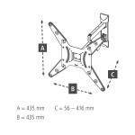 Hama TV Wall Bracket Full Motion VESA up to 400x400 65