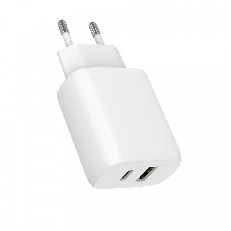 Gear Laturi 220V 1xUSB-C + 1xUSB-A PD/PPS 30W + 18W QC Valkoinen Gear Laturi 220V 1xUSB-C + 1xUSB-A PD/PPS 30W + 18W QC Valkoinen