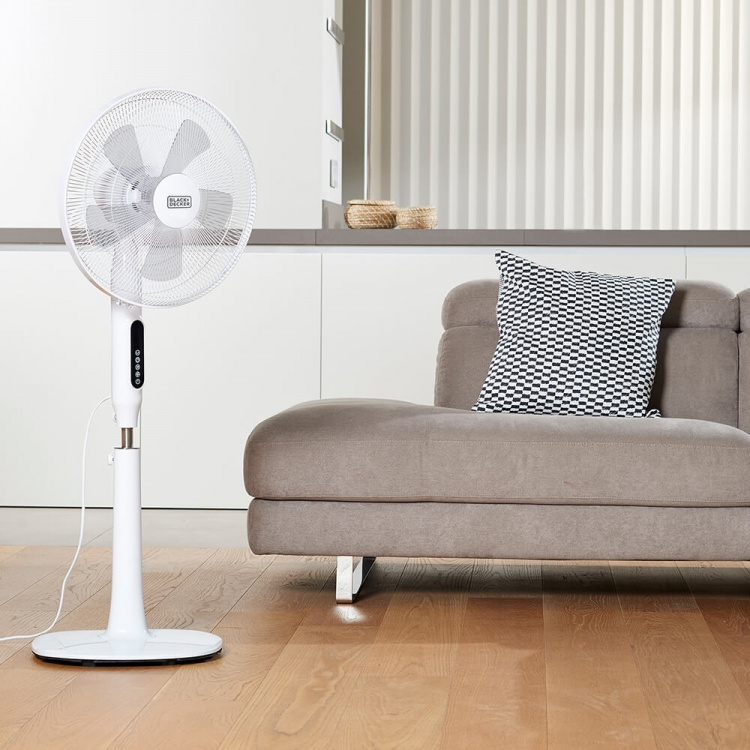 BLACK+DECKER Pedestal Tuuletin LED 5 Lapaa Valkoinen