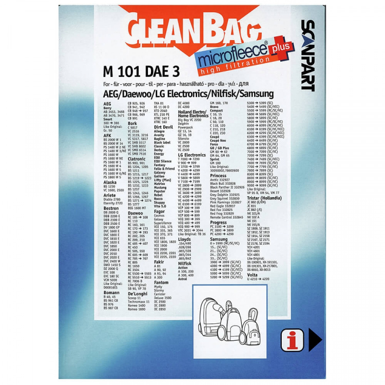 CLEANBAG Microfleece+ Dustbag Gr.50/VM77/VP78 4+1 CLEANBAG Microfleece+ Dustbag Gr.50/VM77/VP78 4+1