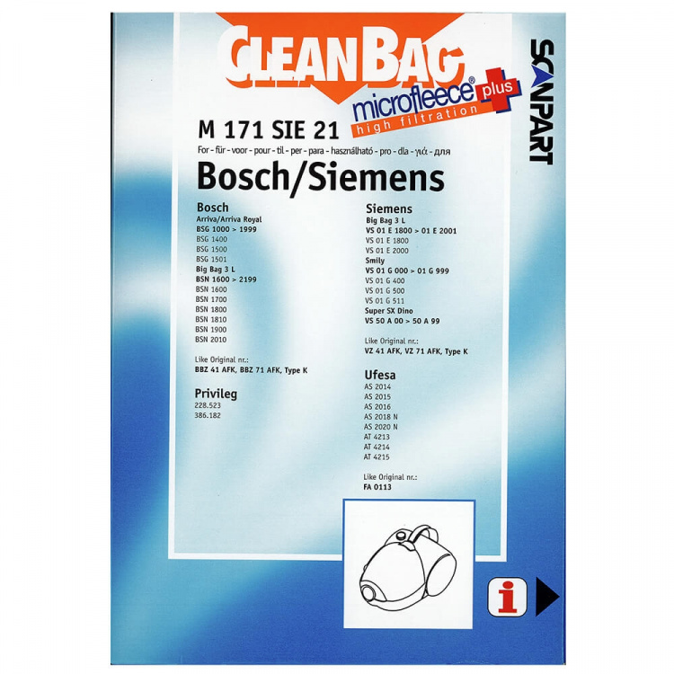 CLEANBAG Microfleece+ Dustbag Bosch/Siemens K 4+1 CLEANBAG Microfleece+ Dustbag Bosch/Siemens K 4+1