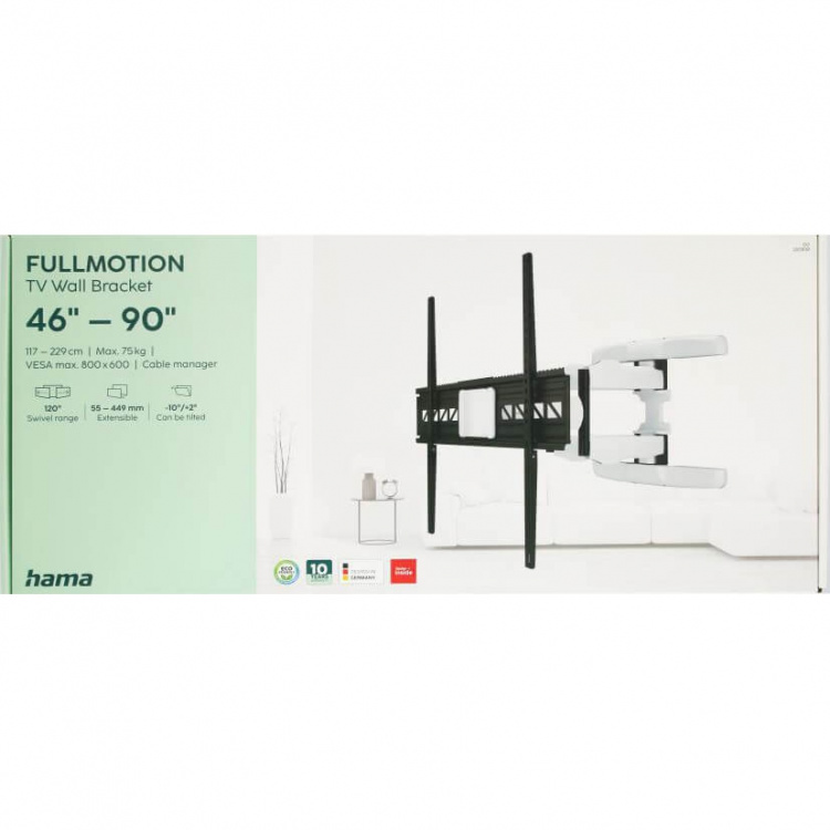 Hama TV Wall Bracket Full Motion VESA up to 800x600 46 Hama TV Wall Bracket Full Motion VESA up to 800x600 46