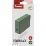 Hama Powerbank Colour 10 10000mAh USB-C+USB-A Green Hama Powerbank Colour 10 10000mAh USB-C+USB-A Green