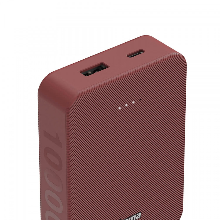 Hama Powerbank Colour 10 10000mAh USB-C+USB-A Red