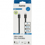 Hama Cable USB-C USB 3.2 Gen2 10 Gbit/s 100W 2.0m Black Hama Cable USB-C USB 3.2 Gen2 10 Gbit/s 100W 2.0m Black