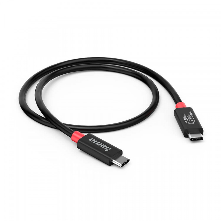 Hama Cable USB-C USB 4.0 Gen2 20 Gbit/s 240W 2.0m Black Hama Cable USB-C USB 4.0 Gen2 20 Gbit/s 240W 2.0m Black