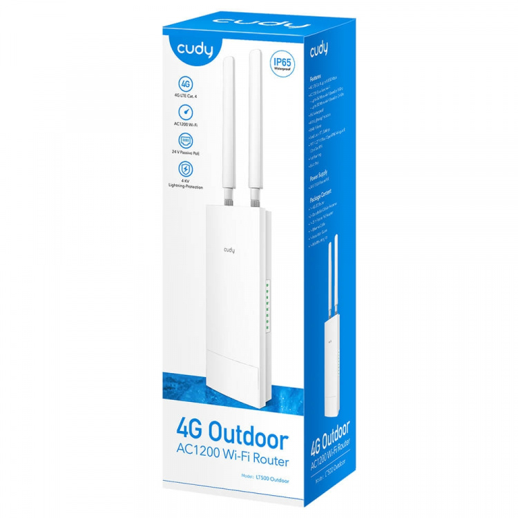 CUDY 4G Router LT500 Outdoor Cat 4 AC1200 IP65 CUDY 4G Router LT500 Outdoor Cat 4 AC1200 IP65