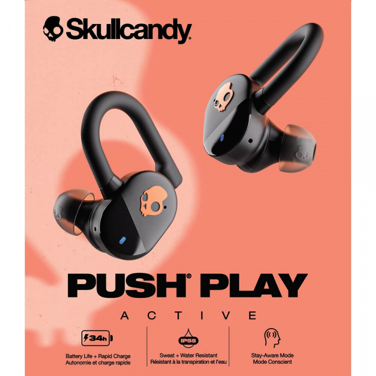 Skullcandy Headphone Push Play TWS In-Ear Svart/Orange Skullcandy Headphone Push Play TWS In-Ear Svart/Orange