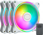 Cooler Master MasterFan MF120 Halo White Edition 3 in 1 PWM -tuuletinpakkaus, 120 mm, valkoinen, 3-pack