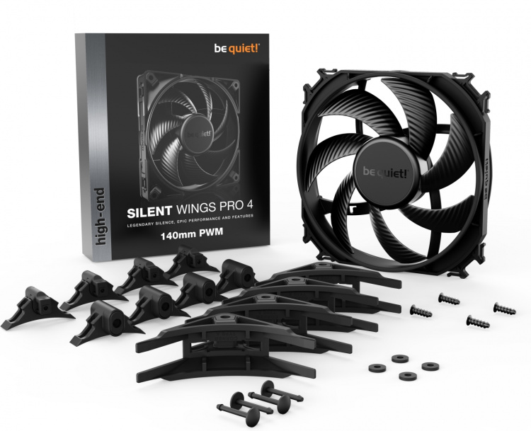 Be Quiet! Silent Wings Pro 4 PWM -tuuletin, 140 mm Be Quiet! Silent Wings Pro 4 PWM -tuuletin, 140 mm