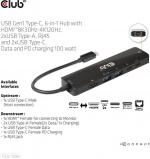 Club 3D Type-C 6-in-1 -hubi Club 3D Type-C 6-in-1 -hubi