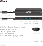 Club 3D Type-C 6-in-1 -hubi Club 3D Type-C 6-in-1 -hubi