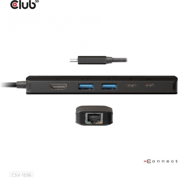 Club 3D Type-C 6-in-1 -hubi Club 3D Type-C 6-in-1 -hubi