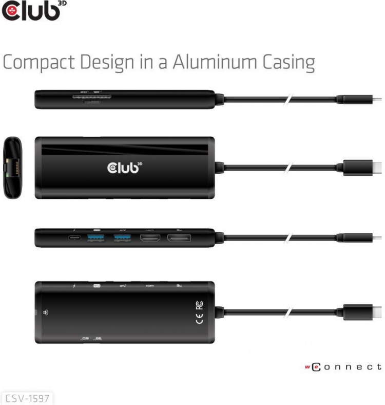 Club 3D Type-C 8-in-1 -hubi