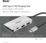 Club 3D Type-C PD Charging Hub -hubi Club 3D Type-C PD Charging Hub -hubi