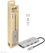 Club 3D USB Type-C to 10 Gbps 4x USB Type-A -hubi Club 3D USB Type-C to 10 Gbps 4x USB Type-A -hubi