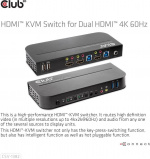 Club 3D HDMI KVM Switch For Dual HDMI -kytkin Club 3D HDMI KVM Switch For Dual HDMI -kytkin