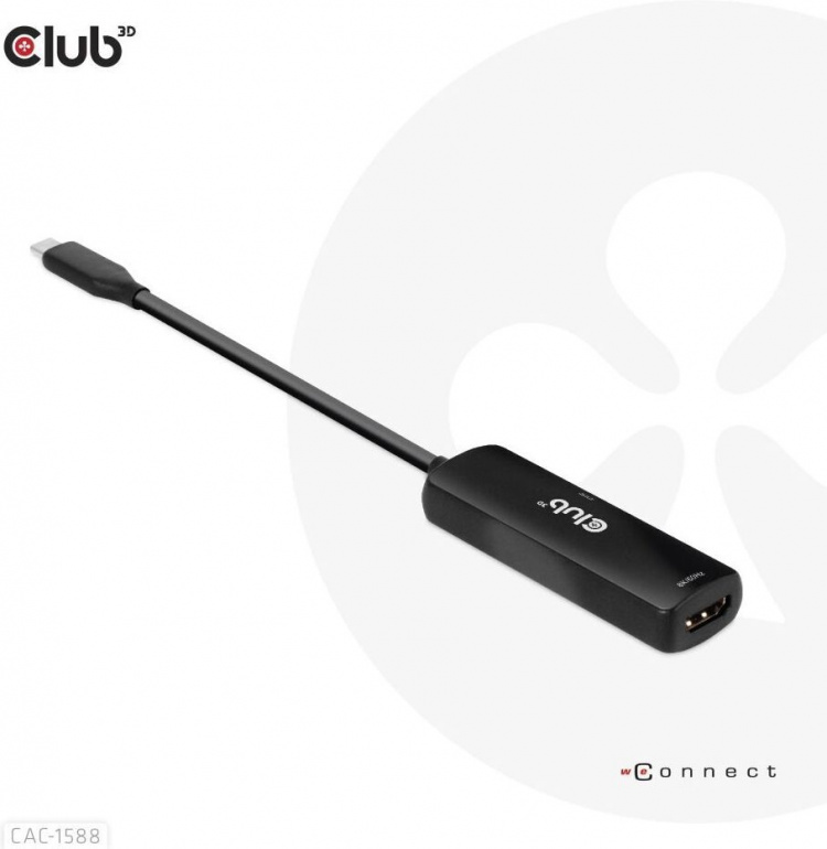Club 3D CAC-1588 Type C - HDMI 2.1 PD 100W -aktiivinen adapteri, 4K120 Hz - 8K60Hz