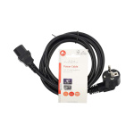 Nedis Sähköjohto | Suko Uros | IEC-320-C13 | Kulma | Suora | Niklattu | 2.00 m | Pyöreä | PVC | Musta | Label