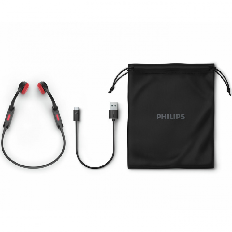 Philips TAA5608BK Trådlösa open-ear-sporthörlurar, bone conduction, IPX5-klass. Svarta Philips TAA5608BK Trådlösa open-ear-sporthörlurar, bone conduction, IPX5-klass. Svarta