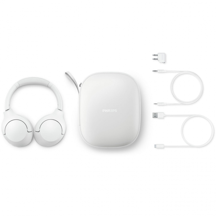 Philips TAH8506WT Trådlösa hörlurar, Brusreducering Pro, Elegant stil. Upp till 60 timmars speltid. Vita