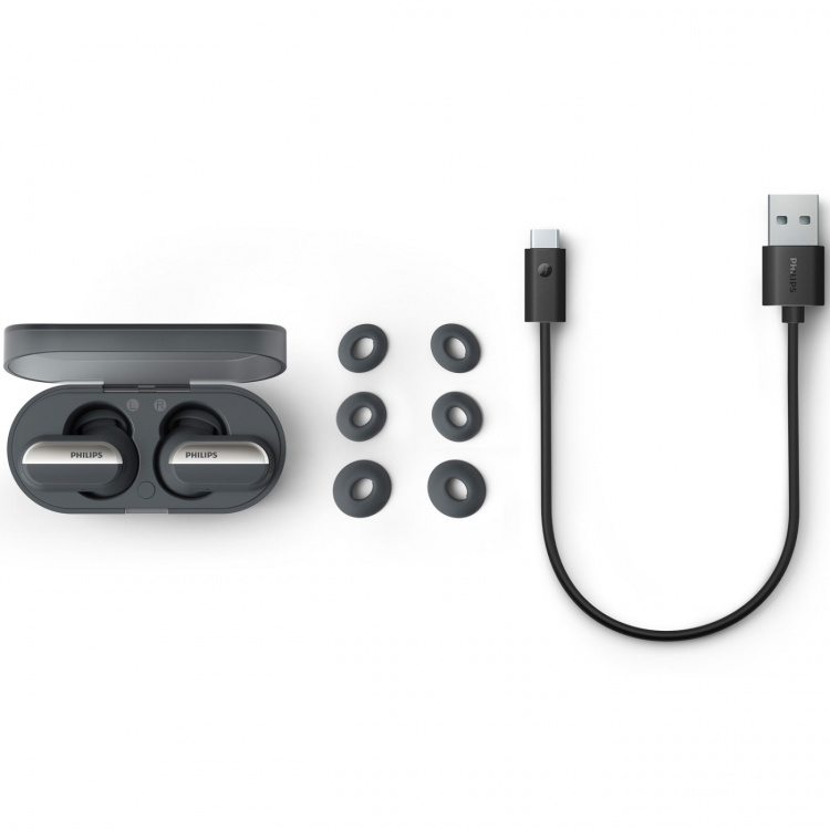 Philips TAT6908BK True Wireless-hörlurar med brusreducering Pro och Konversationläge. Svarta