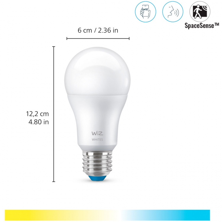 WiZ WiFi Smart LED E27 60W 806lm Varm-kallvit 2-pack