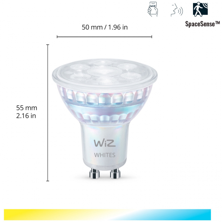 WiZ WiFi Smart LED GU10 50W 345lm Lämmin-kylmä valkoinen 2-pakkaus WiZ WiFi Smart LED GU10 50W 345lm Lämmin-kylmä valkoinen 2-pakkaus