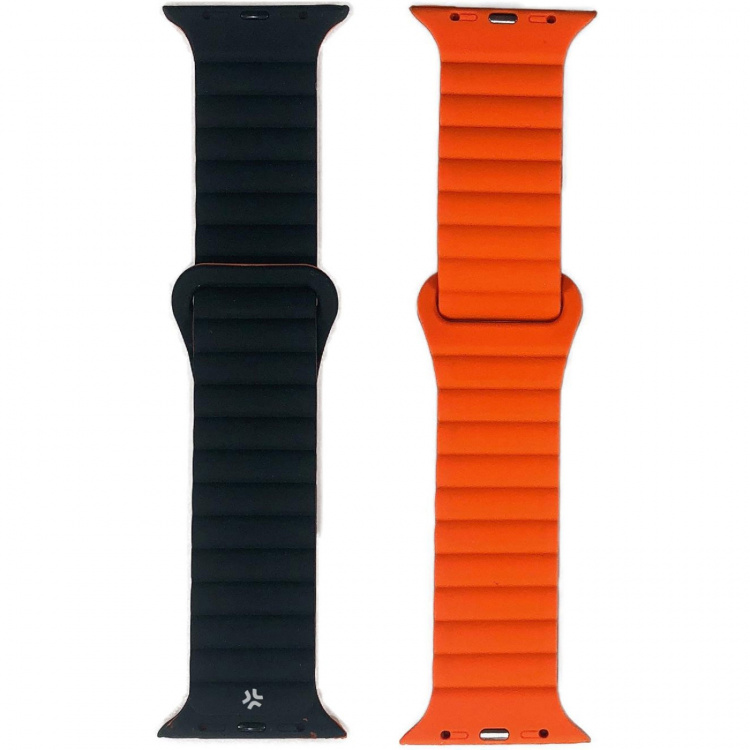 Celly Armband till Apple Watch 42/44/45mm Magnetiskt Svart/Orange