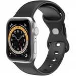Celly Armband till Apple Watch 42/44/45mm Silikon Svart Celly Armband till Apple Watch 42/44/45mm Silikon Svart