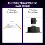 Philips Hue Slim Downlight S 90mm White and Color Ambiance Vit 3-pack