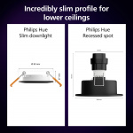 Philips Hue Slim Downlight S 90mm White and Color Ambiance Svart 3-pack