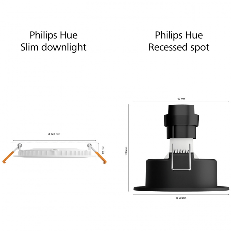 Philips Hue Slim Downlight L 170mm White and Color Ambiance Vit 1-pack